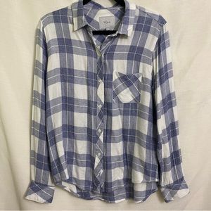 Rails- blue and white plaid button down Size Medium